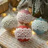 Gangheng Adorno Navideño de Encaje y Espuma con Purpurina, Bola para Colgar de Navidad de 8 cm, Decoración Navideña