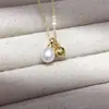 Colgante de Perla de Agua Dulce Natural, Perla en Forma de Arroz con Circonita Microincrustada, Nueva Joyería de Perlas Exquisita y Compacta Estilo Chino para Mujeres