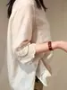 Nova Blusa Bordada em Crochê Estilo Chinês para Mulheres, Nova Moda Verão 2026, Artesanato Requintado, Camisa Simples Elegante e Estilosa com Gola Redonda