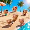 Novo produto criativo de micro paisagismo: figura fofa de gatinho de pelo preto, casa de bonecas DIY decoração de casa, ornamento de carro e mesa