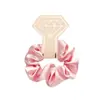 Anillo de Cerdo Intestino de Cristal Satén Europeo y Americano Transfronterizo Tarjeta de Papel Estampada en Caliente Anillo para el Cabello Accesorios para el Cabello de Color Puro Amazon Diadema Banda de Goma para Mujer