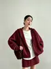Chamarra con capucha para mujer 2026 nuevo estilo, cárdigan negro con capucha casual holgado, estilo perezoso, top de otoño petite para mujer