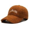 Outono e inverno Americano retro quente boné de beisebol de lã de cordeiro versão elegante rosto olhando pequeno casal casual bordado carta repicado cap