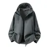 Nova jaqueta softshell outdoor estilo montanha 2026, estilo casal primavera/outono, com corte tridimensional, à prova de vento, à prova d'água e com capuz