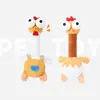 Juguete de Pollo de Peluche Chirriante para Perros, Juguete Interactivo para Masticar con Cuello Arrugable, Juguete Duradero para la Dentición para Perros Pequeños/Medianos, Juguete para Mascotas para Aliviar el Aburrimiento y Limpieza Dental