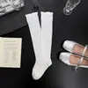 Meias Brancas de Vitelo de Comprimento Médio Estilo Coreano para Meninas, Meias de Comprimento Médio para Mulheres, Meias Largas de Malha Vazada Artística Estilo Japonês Ins
