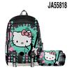 Mochila escolar con diseño de Hello Kitty en 3D y doble hombro, estuche para lápices, conjunto de dos piezas