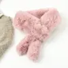 Cachecol de pelo sintético de coelho para mulheres outono e inverno menina fofa versátil estilo coreano moderno estudante cachecol de pelúcia quente espesso