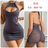 Guiruo Comercio Exterior Lencería Erótica Apasionada y Caliente Transparente de Encaje Estilo Puro Deseo Sexy Escote Halter Conjunto de Camisón F4019