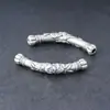 Plata Pura 999 Estilo Chino Retro Rosa Tubo Curvado Tubo de Plata Cuerda DIY Hecha a Mano Accesorios de Plata Media Pulsera Pulsera