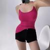 Desejo Puro Estilo Garota Gostosa Magia Visual Alça Invisível de Ombro Colete Feminino Nicho Sexy Decote Baixo Top de Alça Base Slim