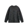 Yidao Vintage 2026 Otoño Nuevo Estilo Americano Moderno Diseño de Patchwork Rayado Cuello Redondo Suéter de Punto