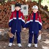 Uniformes Escolares para Estudiantes de Primaria y Secundaria, Cortavientos de Estilo Largo, Chaqueta Acolchada de Algodón, Conjunto de Tres Piezas para Otoño e Invierno, Uniformes Desmontables para Jardín de Infancia, Uniformes de Clase