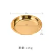Plato Redondo de Acero Inoxidable Estilo Coreano Extra Grueso, Plato Redondo para Pasteles Profundizado y Engrosado, Plato para Frutas, Plato para Verduras, Bandeja para Barbacoa, Plato para Servir