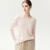 Estilo relajado, sin costuras, escote de una sola pieza, dobladillo enrollado, 100% cachemira, corte holgado, suéter de punto suave y cómodo para otoño e invierno, efecto adelgazante
