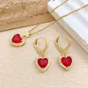 Colar Estilo Coreano Coração Colorido Zircônia Colar Acessórios para Mulheres Japonês e Coreano Mais Vendido Luxo Leve Nicho Corrente da Clavícula Acessórios