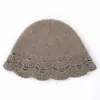 Cachemira 2026 Otoño/Invierno Nuevo Estilo para Mujer Tejido a Crochet a Mano Puro Flor Francesa Moda Sombrero Cubo Cálido Sombrero de Punto