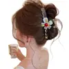 Pinza para el cabello de flor iridiscente de alta gama y elegante para mujer, adecuada para recogidos, accesorio para el cabello dulce y atmosférico