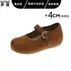 Em estoque~Sapatos Birkenstock para aumentar a altura bico redondo sapatos Mary Jane sapatos femininos sola macia não cansam os pés combinam com saias sapatos de salto baixo