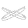 Producto nuevo creativo transfronterizo europeo y americano pulsera abierta de 4 filas de corte cruzado con diamantes de imitación huecos estilo coreano versátil pulsera de fiesta completamente con diamantes de imitación