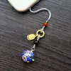 Pingente de Bola de Sachet Azul Tailandês com Paisagem Antiga Oca Que Pode Ser Aberto para Guardar Pastilhas de Incenso Cordão para Pingente de Celular Fabricante Atacado