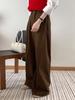 Pantalones de traje de pierna ancha retro Maillard de temporada de primavera y otoño de generación coreana, pantalones casuales nuevos de cintura alta, rectos y ajustados