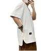 Camiseta Masculina Moda Verão Manga Curta Gola Redonda Respirável Fresca Loose Tamanho Grande com Bolso Escondido