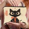 2025 Bolsa de Maquiagem Dobrável com Zíper Carteira Necessaire Portátil Simples com Estampa de Gato Desenho Transfronteiriço