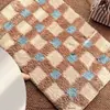 Tapete de Chão Veludo Xadrez Wind de Segunda Mão Sensação de Alto Padrão Banheiro Absorção de Água Quarto Sala de Estar Mesa de Centro Tapete Peludo Tapete de Cabeceira