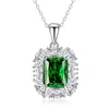 Transmisión en Vivo de Tiktok Dropshipping Collar de Plata S925 Floral Esmeralda Accesorios para Mujer Regalo Cadena para Clavícula Conmemorativa Colgante