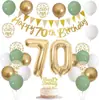 Bandera de Fiesta de Cumpleaños Oro Verde Globo Tarjeta Globo de Papel de Aluminio Digital Travesía Traje de Decoración para Primer Cumpleaños
