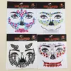 Venta Caliente Transfronteriza Serie de Halloween Pegatinas Faciales de Diamante Accesorios de Decoración de Rostro de Fantasma Pegatinas Faciales de Calavera para Actuación en Escenario