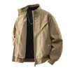 2026 Nova Jaqueta de Algodão Retrô da Moda Americana Tendência Masculina com Forro Espesso de Couro PU Gola Alta Roupa de Trabalho Roupas de Algodão