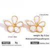 Brincos Myya Europeus e Americanos Transfronteiriços Mais Vendidos de Aço Inoxidável com Gota de Óleo em Forma de Flor Brincos de Pétala Estilo Literário Francês Joias de Orelha de Nicho
