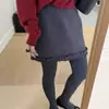 Nueva Falda Casual de Lana Otoño/Invierno 2026 para Mujer, Cintura Alta, Versátil, Adelgazante, Borde Fruncido, Falda Corta Petite