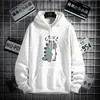 Sudadera con capucha para hombre con estampado pequeño de dinosaurio, forrada de polar, adecuada para parejas, prenda exterior de moda, top versátil y holgado para adolescentes