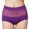 Uma geração de lingerie sexy feminina de cintura alta algodão cor sólida plus size MM gordinha 200 kg cuecas transparentes de tela