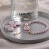 Pulsera de Cristal Badu para Mujer Elegante Temperamento Hebilla de Paz Esmeralda Pulsera Cristal Rosa Litio Púrpura Gloria Cristal Fresa Pulsera Venta al por Mayor