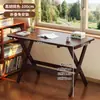Mesa Dobrável de Bambu para Apartamentos Pequenos, Mesa para Estudo em Casa, Não Requer Instalação, Mesa de Escrita para Quarto de Estudante, Mesa de Escritório com Altura Ajustável