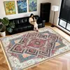 Alfombra lavable para sala de estar de imitación cachemira, cobertura completa de área grande, tapete de piso de estilo étnico europeo vintage, suministro directo transfronterizo