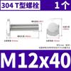 Perno en T de acero inoxidable 304, perno con ranura en T, tornillo de placa en T, perno GB37 M5M6M8M10M12