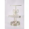 Soporte para Joyería de Lujo Ligero con Lazo Best-Seller Transfronterizo con Base de Terciopelo Beige, Soporte Multifuncional para Almacenamiento y Exhibición de Joyería