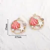 Colgantes de Esmalte de Aleación Mixta Rosa Accesorios para Joyería DIY Encantos para Llavero Estrella de Mar Flor Accesorios para Pendientes