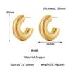 Venta directa transfronteriza Aretes de moda de oro de 18 quilates con personalidad, aretes huecos en forma de C, nuevo diseño de nicho de invierno, venta al por mayor