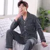 Nuevo Cárdigan de Otoño con Solapa Pijama para Hombre Joven, de Mediana Edad y Mayor Conjunto de Ropa para el Hogar