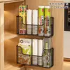 Estante de Almacenamiento de Película Fresca para Puerta de Gabinete de Cocina Caja de Almacenamiento Montada en la Pared Dentro de la Puerta del Gabinete Estante Multifuncional para Condimentos
