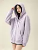 Chamarra sudadera con capucha para mujer, nuevo estilo primavera y otoño 2026, cárdigan holgado con forro polar, abrigo estilo coreano ins