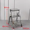 Escalera Taburete de Acero Inoxidable para Uso Doméstico, Escalera Plegable, Modelo Engrosado y Reforzado, Peldaños, Escalera de Tres Peldaños, Escalera de Escalada de Cuatro Peldaños