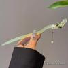 Horquilla de estilo antiguo Palillos Hanfu Conejo de osmanthus Femenina Ébano Paso que se balancea Cheongsam Infantil Conejo de Jade Osmanthus Lindo tocado