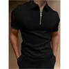 Camisa Polo para Hombre Color Sólido Manga Corta Cuello Solapa Camiseta Casual Ajustada Ropa para Hombre Europea y Americana